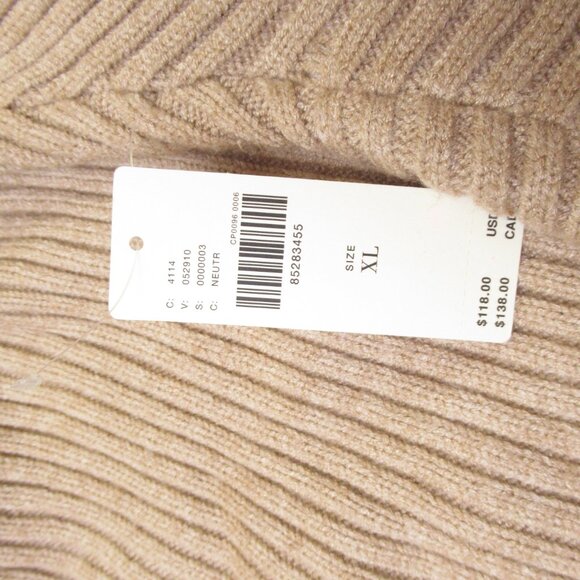 Anthropologie The Kendall Mock-Neck Sweater Neutral Brown XL - Picture 11 of 13